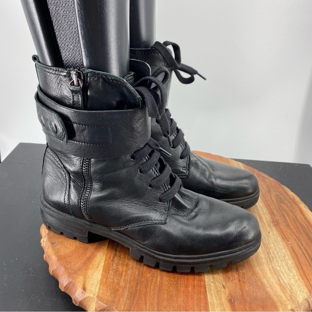 Donna Carolina women's leather ankle boots black  made in Italy sz 36 US 6 - Picture 3 of 8